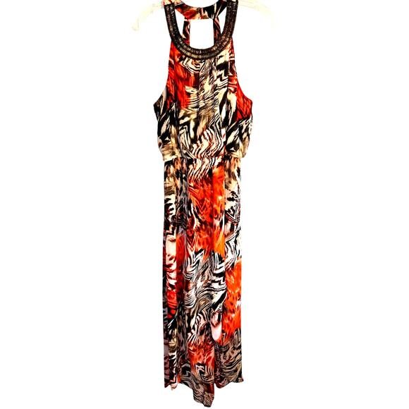 Thalia Sodi Medium Women's Orange Sleeveless Maxi BOHO Sun Dress Miss 8 10 M - Picture 3 of 7